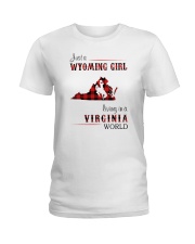 WYOMING GIRL LIVING IN VIRGINIA WORLD Ladies T-Shirt thumbnail