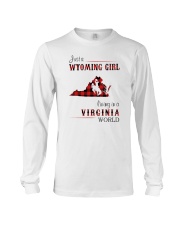 WYOMING GIRL LIVING IN VIRGINIA WORLD Long Sleeve Tee thumbnail