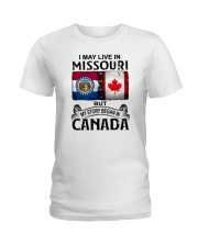 LIVE IN MISSOURI BUT MY STORY BEGAN IN CANADA Ladies T-Shirt tile
