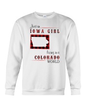 IOWA GIRL LIVING IN COLORADO WORLD Crewneck Sweatshirt thumbnail