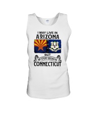 LIVE IN ARIZONA BEGAN IN CONNECTICUT Unisex Tank tile
