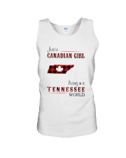 CANADIAN GIRL LIVING IN TENNESSEE WORLD Unisex Tank tile