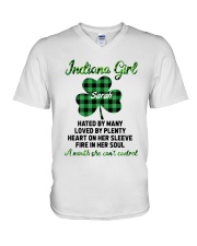 Indiana Girl Hated By Many Custom Name V-Neck T-Shirt tile