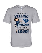 I'M A SOUTH CAROLINA GIRL WE JUST TALK LOUD V-Neck T-Shirt tile