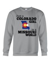 JUST A COLORADO GIRL IN A MISSOURI WORLD Crewneck Sweatshirt thumbnail