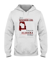 WISCONSIN GIRL LIVING IN ALABAMA WORLD Hooded Sweatshirt thumbnail