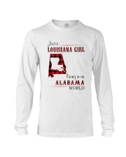 LOUISIANA GIRL LIVING IN ALABAMA WORLD Long Sleeve Tee tile