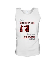 MINNESOTA GIRL LIVING IN OREGON WORLD Unisex Tank tile