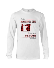 MINNESOTA GIRL LIVING IN OREGON WORLD Long Sleeve Tee tile