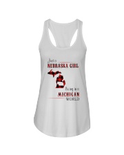 NEBRASKA GIRL LIVING IN MICHIGAN WORLD Ladies Flowy Tank thumbnail