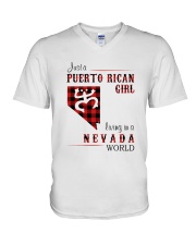 PUERTO RICAN GIRL LIVING IN NEVADA WORLD V-Neck T-Shirt thumbnail