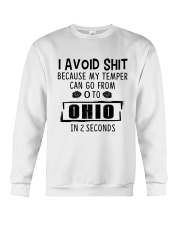 I Avoid Shit Because My Temper Can Go From 0 To Ohio Crewneck Sweatshirt tile