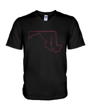 Maryland Map Light V-Neck T-Shirt tile