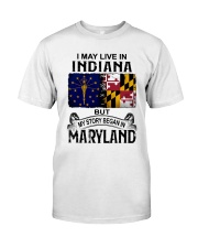 LIVE IN INDIANA BEGAN IN MARYLAND Classic T-Shirt tile