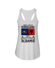 LIVE IN PENNSYLVANIA BEGAN IN ALBANIA Ladies Flowy Tank tile