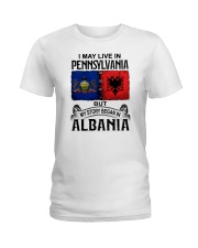 LIVE IN PENNSYLVANIA BEGAN IN ALBANIA Ladies T-Shirt tile