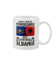 LIVE IN PENNSYLVANIA BEGAN IN ALBANIA Mug tile