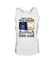 LIVE IN MICHIGAN BEGAN IN RHODE ISLAND Unisex Tank tile