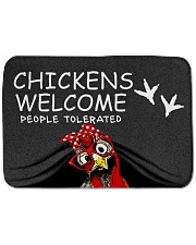 Chickens Welcome People Tolerated Bath Mat - 24” x 17” front
