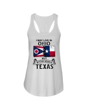 LIVE IN OHIO BEGAN IN TEXAS Ladies Flowy Tank tile