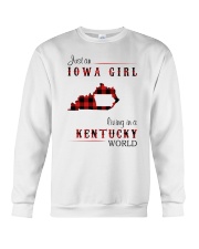 IOWA GIRL LIVING IN KENTUCKY WORLD Crewneck Sweatshirt thumbnail