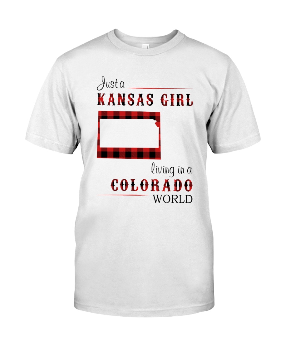 KANSAS GIRL LIVING IN COLORADO WORLD Classic T-Shirt