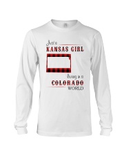 KANSAS GIRL LIVING IN COLORADO WORLD Long Sleeve Tee tile