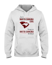NORTH CAROLINA GIRL LIVING IN SC WORLD Hooded Sweatshirt tile
