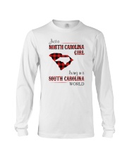 NORTH CAROLINA GIRL LIVING IN SC WORLD Long Sleeve Tee tile