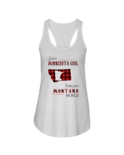 MINNESOTA GIRL LIVING IN MONTANA WORLD Ladies Flowy Tank tile