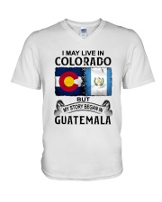 LIVE IN COLORADO BEGAN IN GUATEMALA V-Neck T-Shirt tile