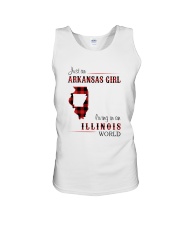 ARKANSAS GIRL LIVING IN ILLINOIS WORLD Unisex Tank thumbnail