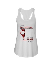 ARKANSAS GIRL LIVING IN ILLINOIS WORLD Ladies Flowy Tank thumbnail