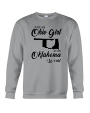 JUST AN OHIO GIRL IN AN OKLAHOMA WORLD Crewneck Sweatshirt thumbnail