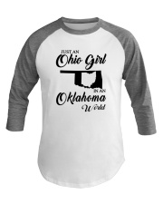JUST AN OHIO GIRL IN AN OKLAHOMA WORLD Baseball Tee thumbnail