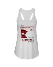 MASSACHUSETTS GIRL LIVING IN MINNESOTA WORLD Ladies Flowy Tank tile