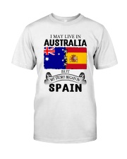 LIVE IN AUSTRALIA BEGAN IN SPAIN ROOT Classic T-Shirt tile