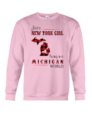 NEW YORK GIRL LIVING IN MICHIGAN WORLD Crewneck Sweatshirt thumbnail