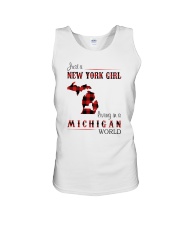 NEW YORK GIRL LIVING IN MICHIGAN WORLD Unisex Tank thumbnail