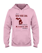 NEW YORK GIRL LIVING IN MICHIGAN WORLD Hooded Sweatshirt thumbnail