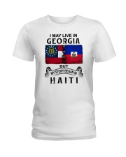 LIVE IN GEORGIA BEGAN IN HAITI Ladies T-Shirt thumbnail