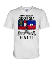 LIVE IN GEORGIA BEGAN IN HAITI V-Neck T-Shirt thumbnail