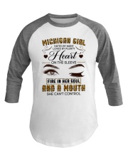 Michigan Girl Hated By Many Loved By Plenty Baseball Tee tile