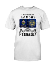 LIVE IN KANSAS BEGAN IN NEBRASKA Classic T-Shirt tile