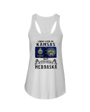 LIVE IN KANSAS BEGAN IN NEBRASKA Ladies Flowy Tank tile