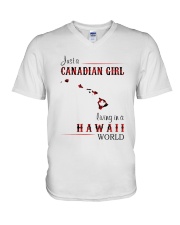 CANADIAN GIRL LIVING IN HAWAII WORLD V-Neck T-Shirt thumbnail