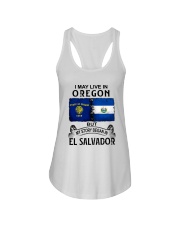 LIVE IN OREGON BEGAN IN EL SALVADOR Ladies Flowy Tank tile