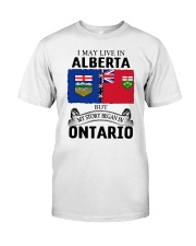 LIVE IN ALBERTA BEGAN IN ONTARIO ROOT Classic T-Shirt tile