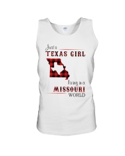 TEXAS GIRL LIVING IN MISSOURI WORLD Unisex Tank thumbnail