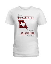TEXAS GIRL LIVING IN MISSOURI WORLD Ladies T-Shirt thumbnail